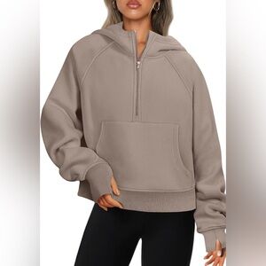 Women's‎ Taupe coffee gray Scuba Hoodie 2XL Fall Cozy Amazon